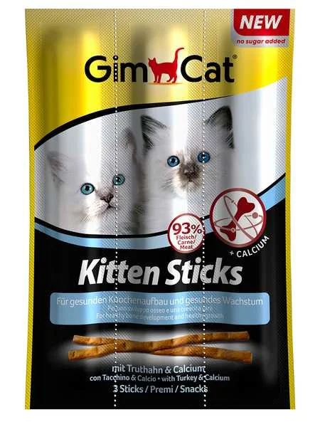 Gimpet Sticks Kitten Moriak+Vápnik 3ks