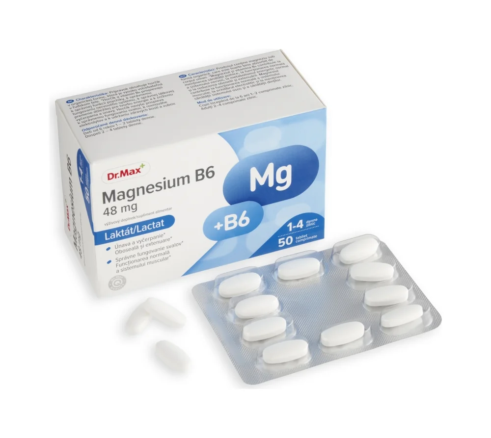 Dr. Max Magnesium B6 1×50 tbl, horčík s vitamínom B6