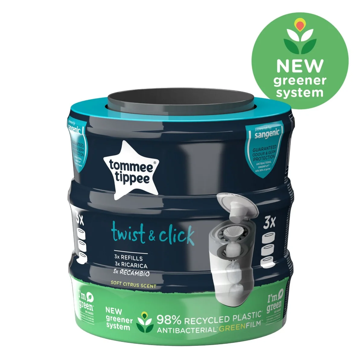 Tommee Tippee Twist & Click náhradné kazety, 3 ks