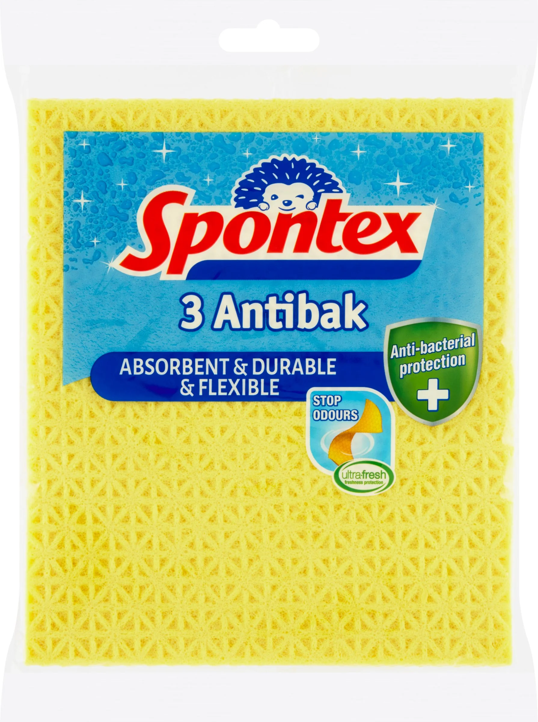 Spontex Antibak houbová útierka 1×3 ks, savé utierky