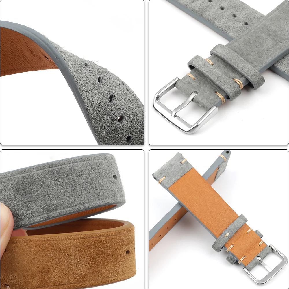 BStrap Suede Leather remienok na Garmin Vivoactive 5 brown