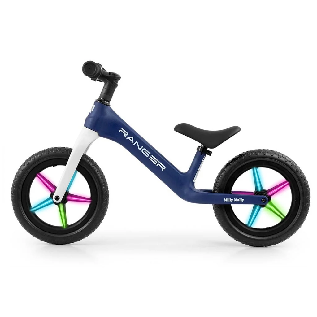 Detský balančný bicykel Milly Mally Ranger Flash Navy , 20C56532 