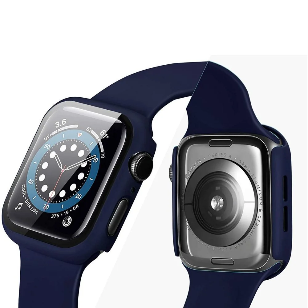 Tech-Protect Defense 360 puzdro s ochranným sklom na Apple Watch 7 45m m, priesvitné