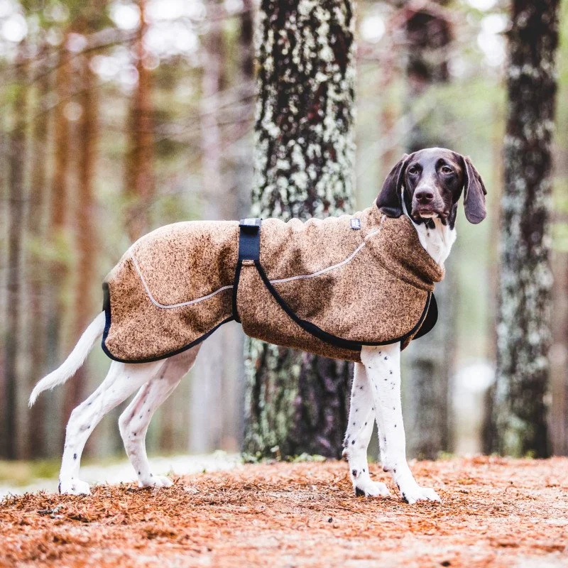 Flísová bunda pre psa Rukka Comfy Knit hnedá, Veľkosť: 35 