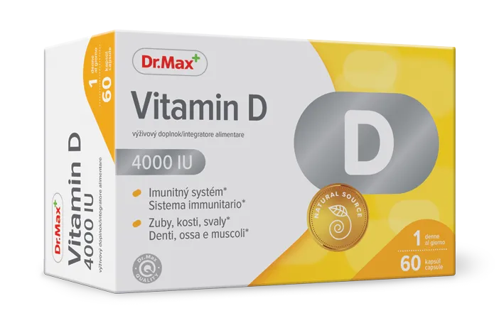 Dr. Max VITAMIN D 4000 IU 1×60 cps, výživový doplnok s obsahom vitamínu D