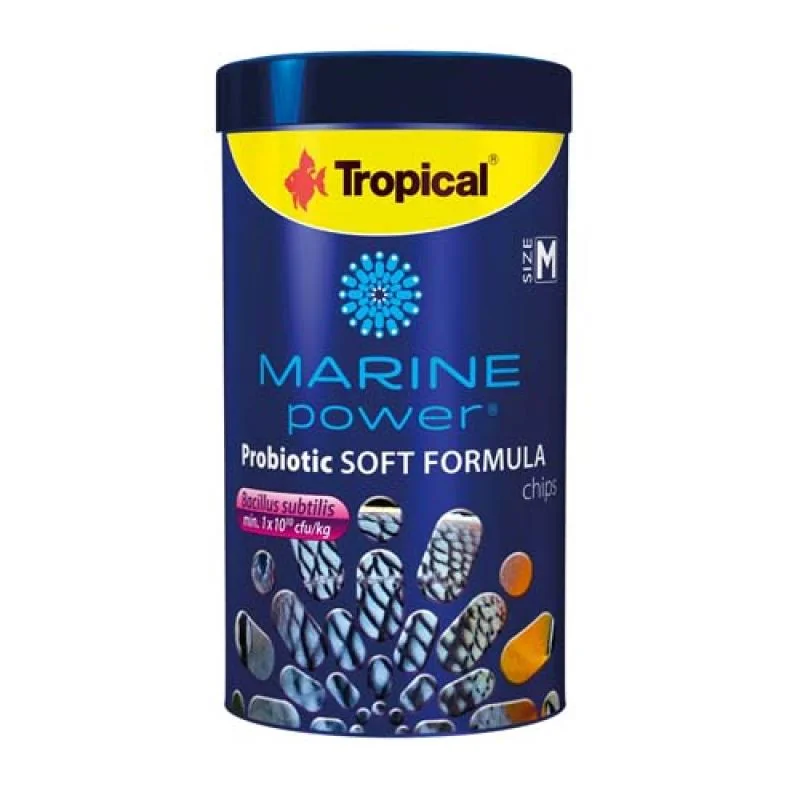 TROPICAL Marine Power Probiotic Soft Formula Size M - 250ml/130g krmivo vo forme potopených granúl s probiotikom Bacillus subtilis pre všežravé morské ryby 