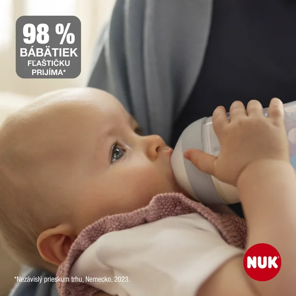 NUK Perfect Match flaša s kontrolou teploty 150 ml 1×1 ks, dojčenská fľaša