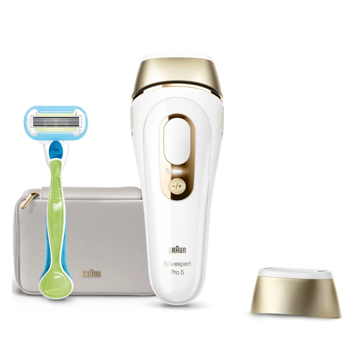 Braun IPL Silk·expert Pro 5, Odstraňovanie Chĺpkov v Pohodlí Domova, S Puzdro, 1 Hlavica, PL5052 1×1 ks, epilátor