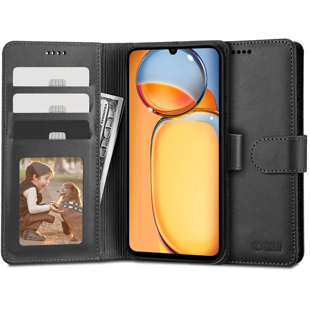 Tech-Protect Wallet knižkové puzdro na Xiaomi Redmi 13C / Poco C65 čierne