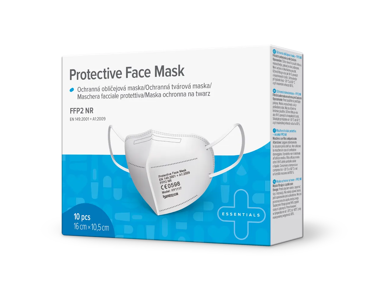 Dr. Max PROTECTIVE FACE MASK FFP2 16X12,5CM 10KS 1×10 ks, respirátor FFP2