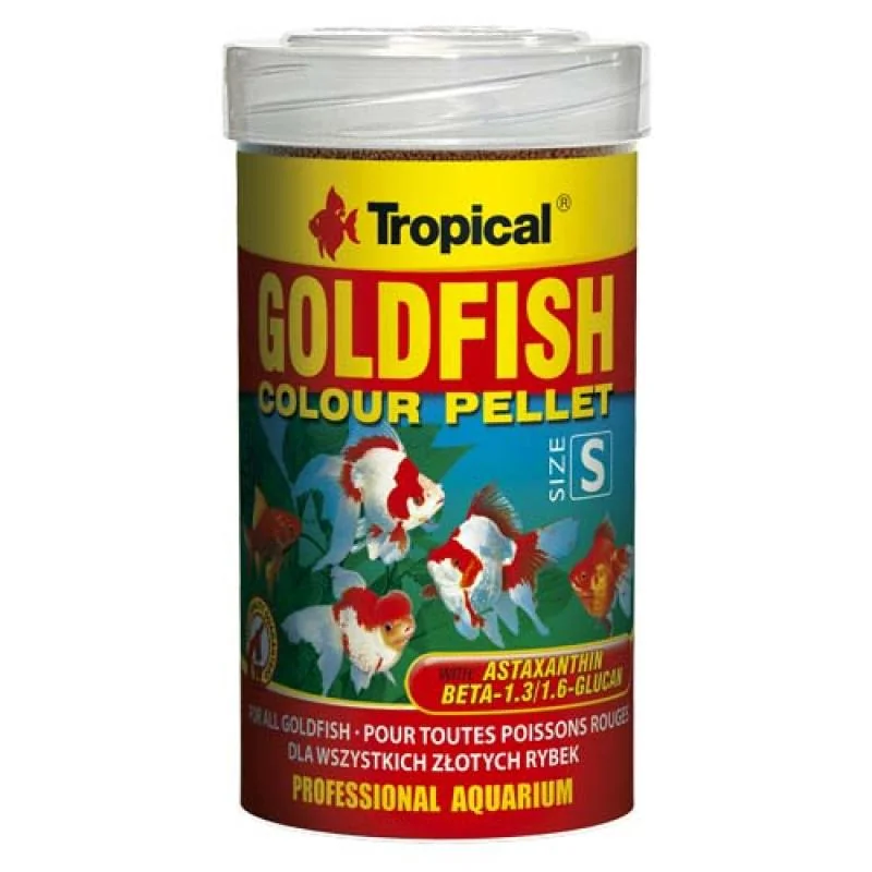 TROPICAL Goldfish Colour Pellet S 100ml/45g krmivo pre závojnatky, podporujúce vyfarbenie 