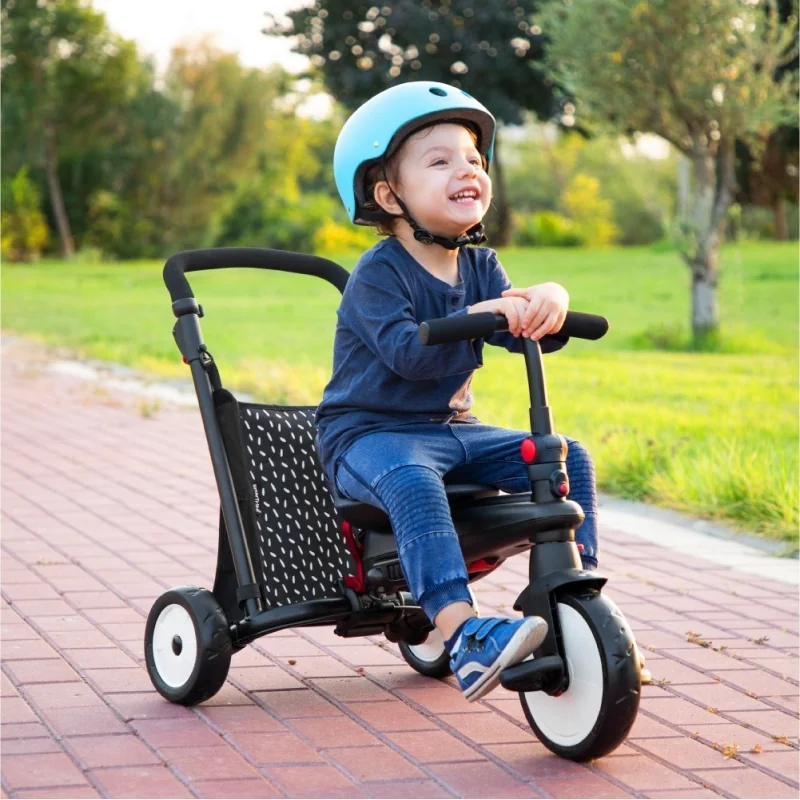 Smart Trike Skladacia detská trojkolka / kočík  7v1 STR™5, čierno-biely 