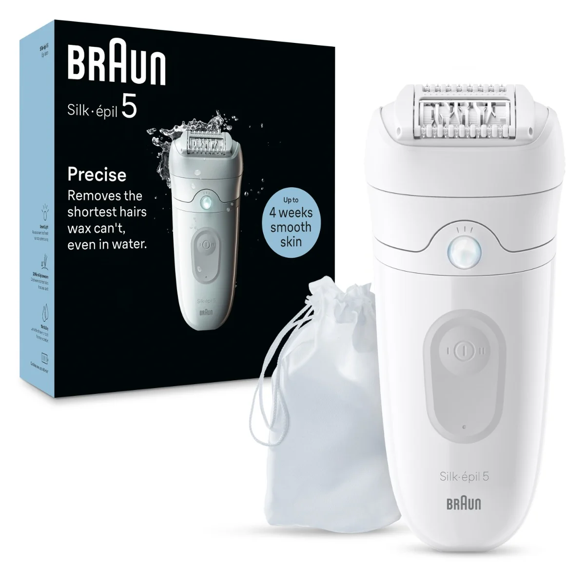 Braun Silk-épil 5, Epilátor na Jednoduché Odstraňovanie Chĺpkov, 5-011, Biela/Sivá