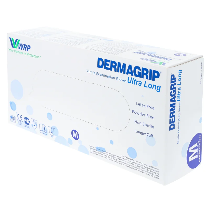 ZARYS DERMAGRIP ULTRA LONG Diagnostické rukavice, lekárske, dlhé, bez púdru, veľ. M 100ks 