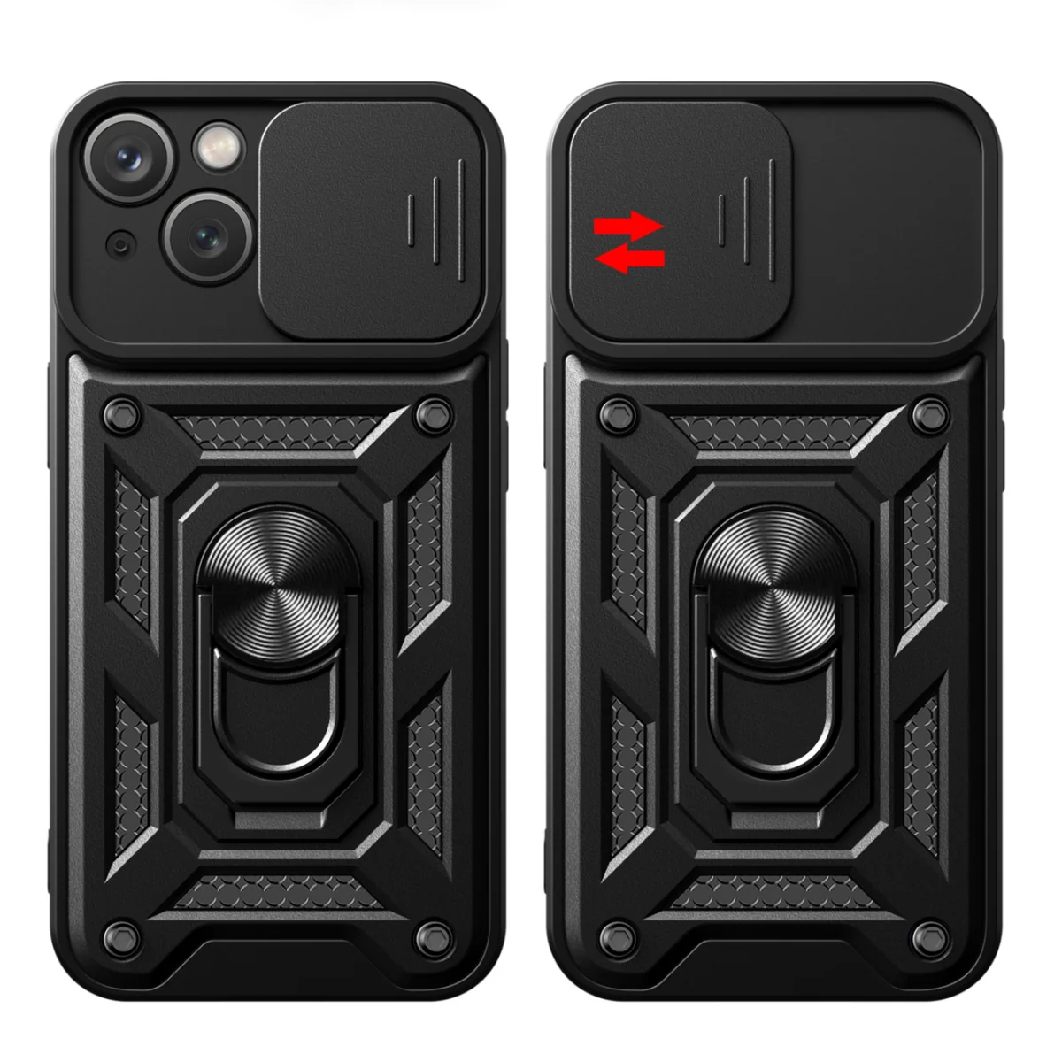 MG Hybrid Armor Camshield kryt na iPhone 15, čierny 