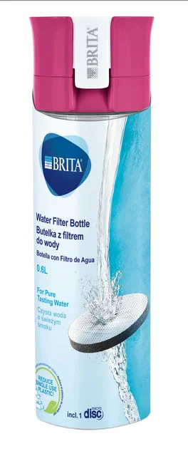 BRITA Fill&Go Vital filtračná fľaša na vodu 0,6l ružová 1x1 ks, filtračná fľaša