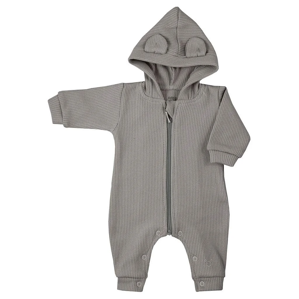 Dojčenský bavlnený overal s kapucňou a uškami Koala Pure beige 80 (9-12m), 20C53678