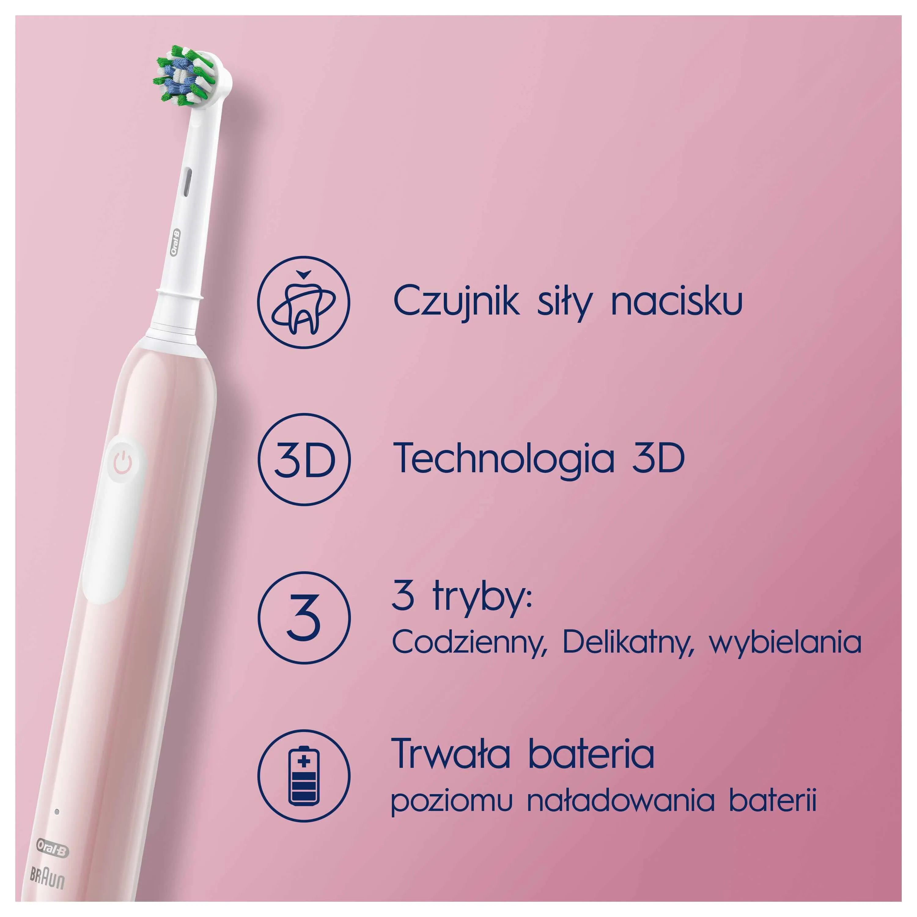 Oral-B EK Pro Series 1 Pink 1×1 ks, elektrická zubná kefka