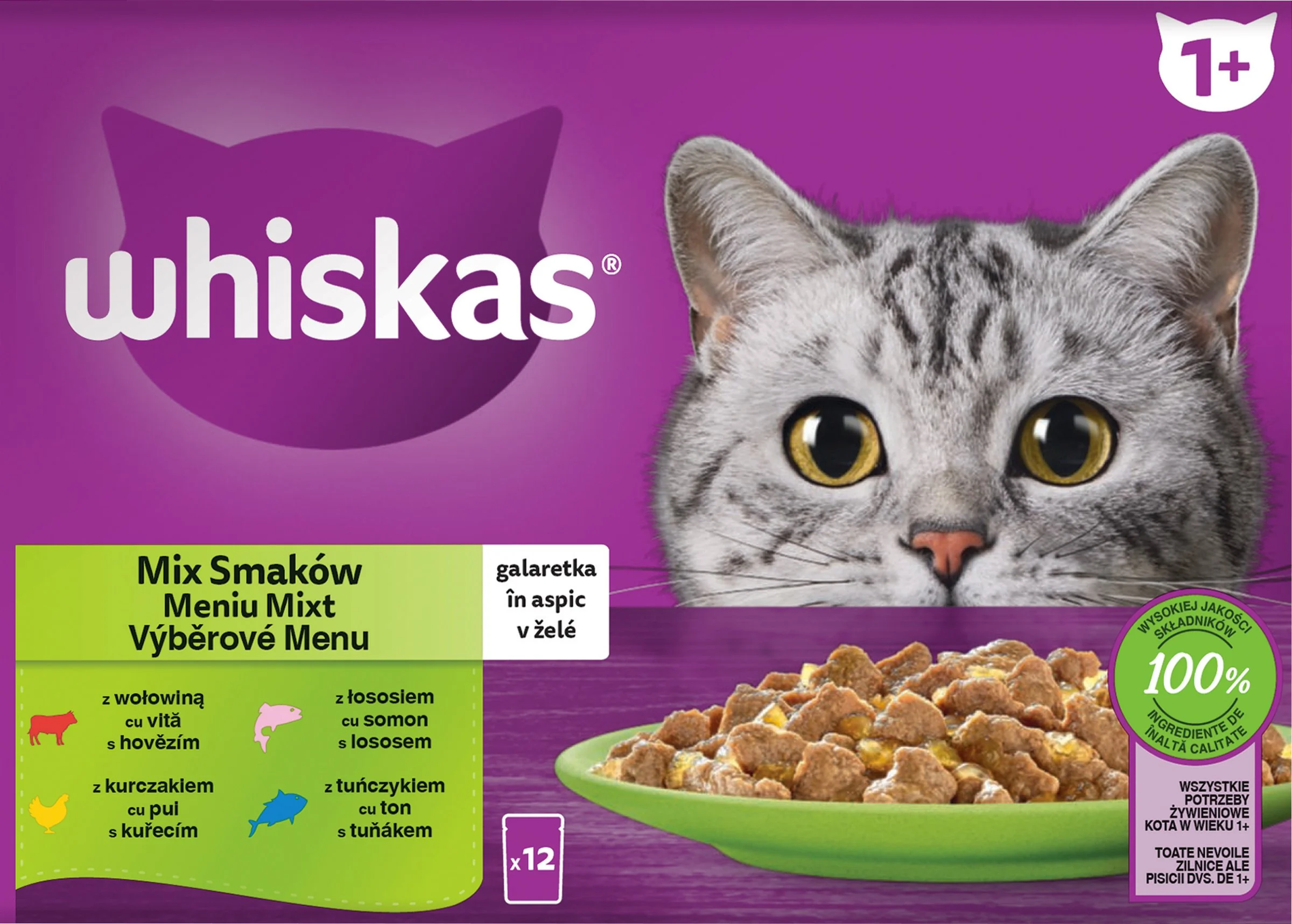 WHISKAS Kapsička Mixovaný výber v želé 12pack