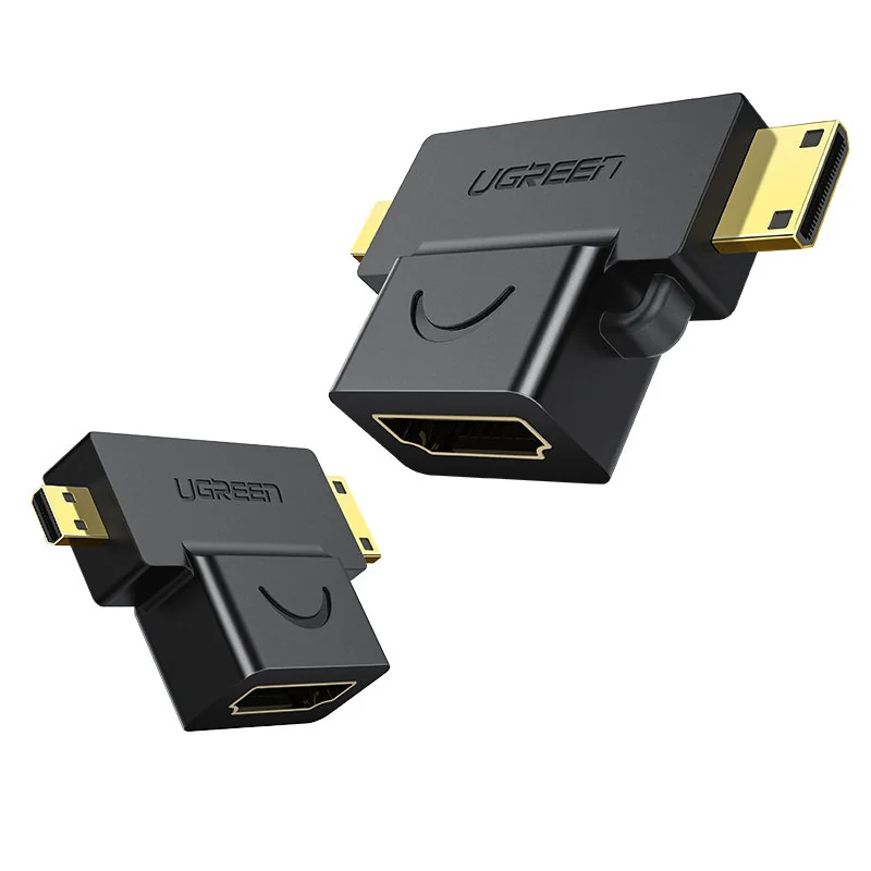 Ugreen adaptér Micro HDMI + Mini HDMI / HDMI, čierny 