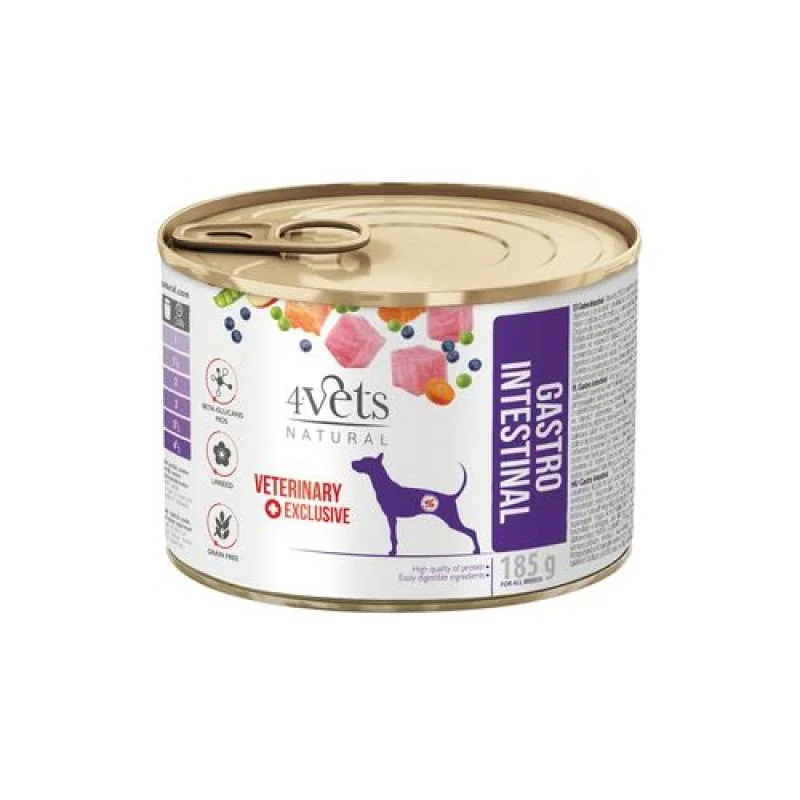 4Vets NATURAL VETERINARY EXCLUSIVE GASTRO INTESTINAL 185g pre psov pri ochoreniach tráviaceho traktu