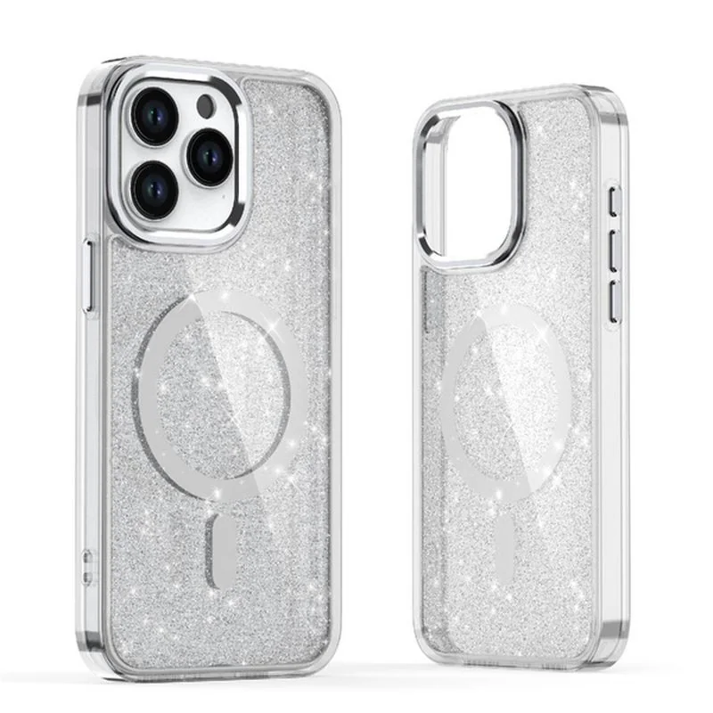 MG Glitter MagSafe kryt na iPhone 16 Pro, biely 