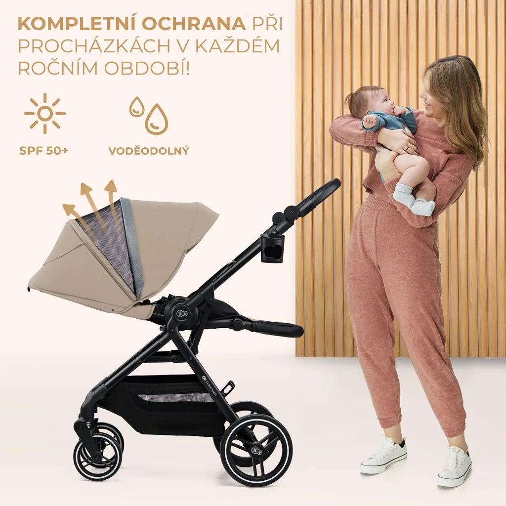 KINDERKRAFT SELECT Kočík športový Yoxi Sand Beige 1×1 ks, športový kočík