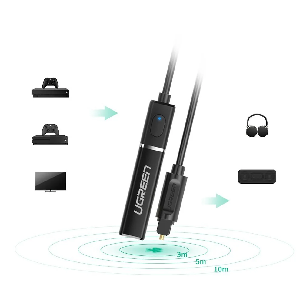 Ugreen CM150 Transmitter Bluetooth audio adaptér Toslink, čierny 