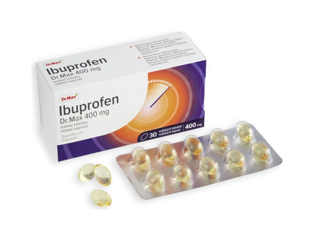 Ibuprofen Dr. Max 400 mg mäkké kapsuly 1×30 cps, liek proti bolesti