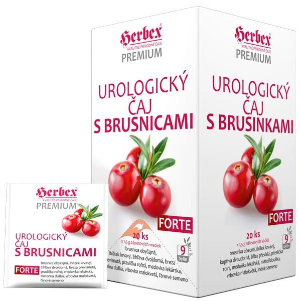 HERBEX Premium Urologický čaj s brusnicami FORTE 20x1,5 g