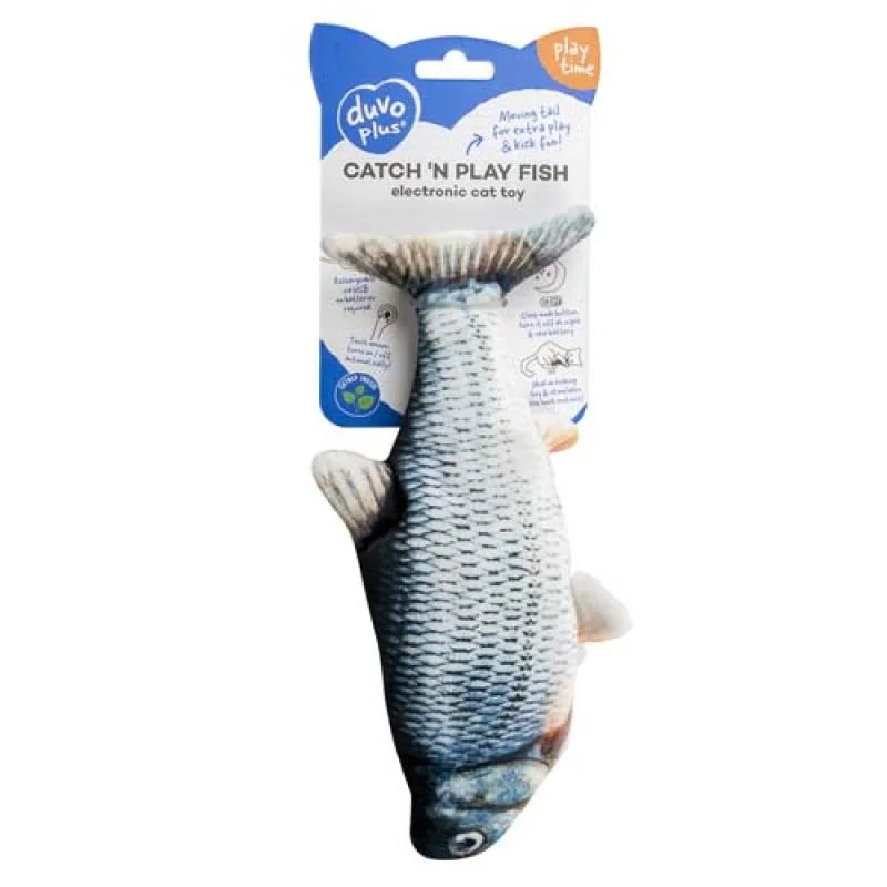 DUVO+ Catch `n play fish 28x13x5cm interaktívna hračka pre mačky ryba 