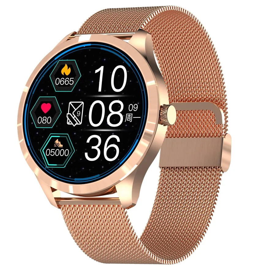 NEOGO SmartWatch QS9L, rose gold/kovové 