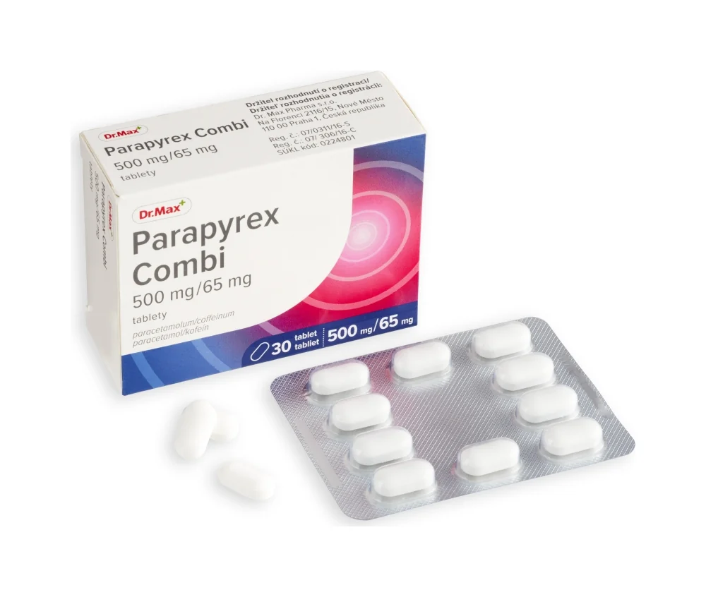 Parapyrex Combi 500 mg / 65mg 1×30tbl, liek proti bolesti a horúčke