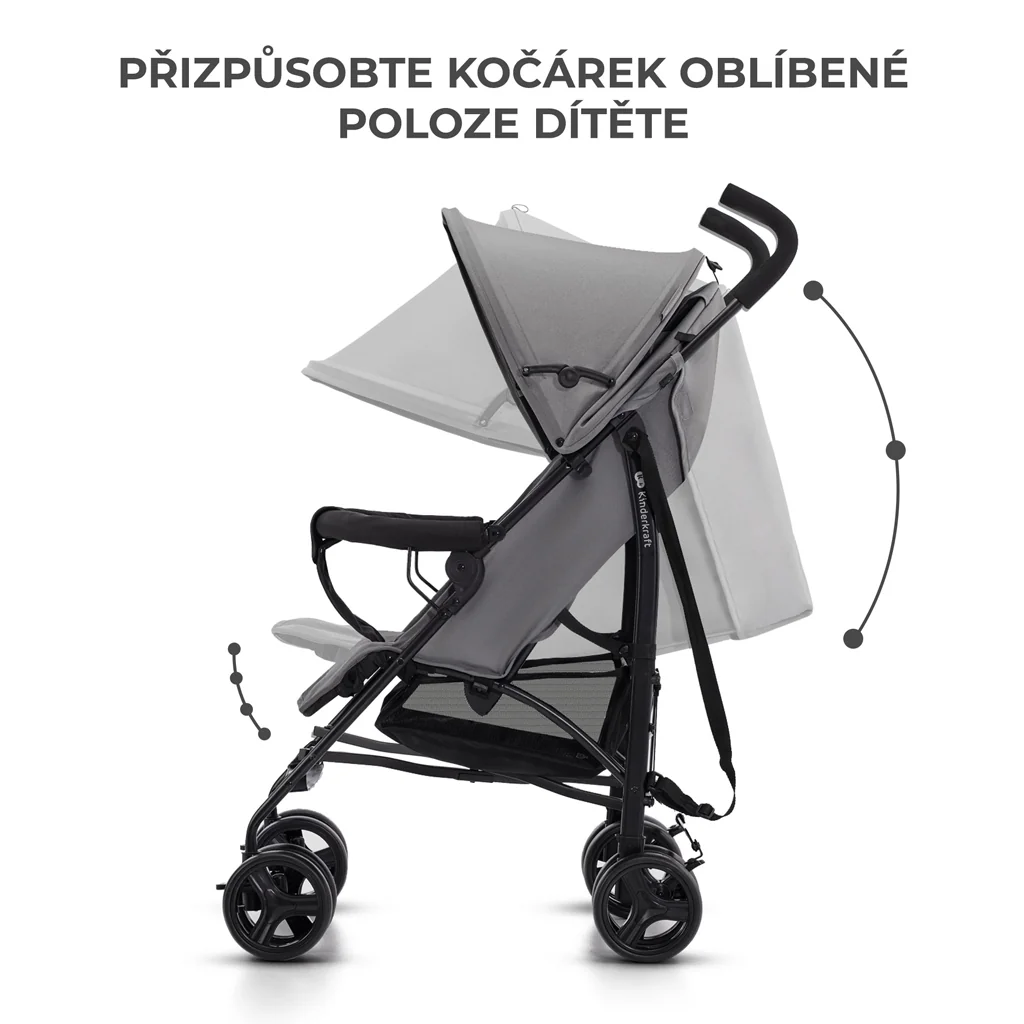 KINDERKRAFT Kočík golfový Tik Stone grey 1×1 ks, golfový kočík