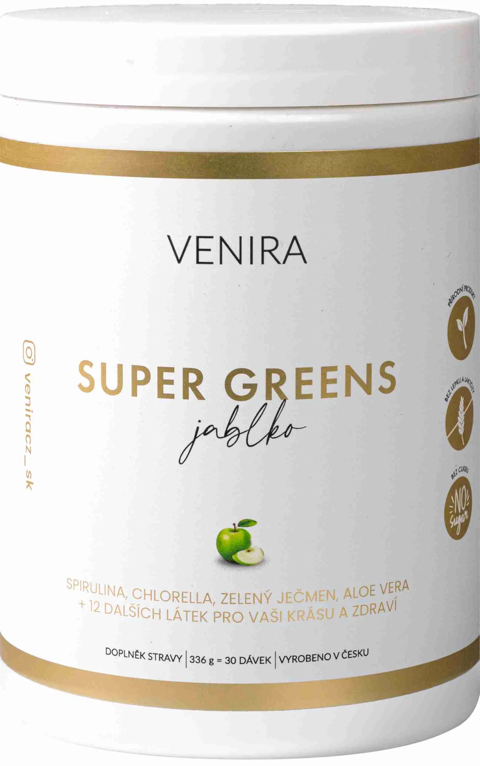 VENIRA Super Greens jablko 1×336 g, doplnok výživy