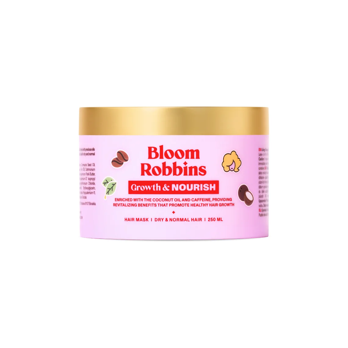 BLOOM ROBBINS maska na rast vlasov s kofeínom 1×250 ml, maska na vlasy