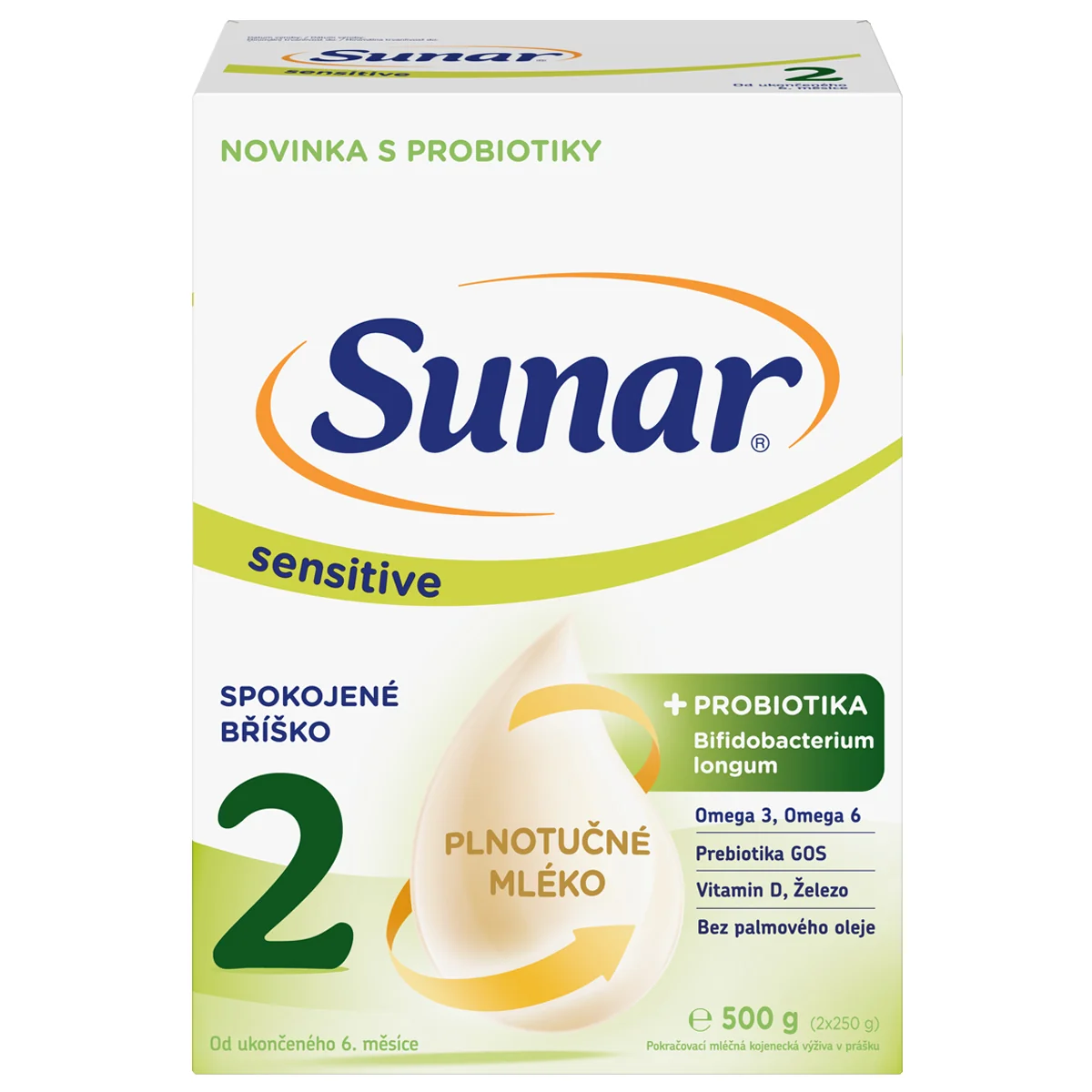 Sunar Sensitive 2 1 x 500 g, dojčenská výživa pre dojčatá od narodenia