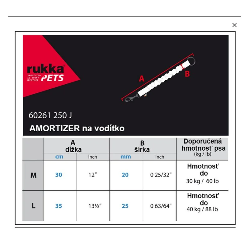 Amortizér na vodítko pre psa, šírka: 20 mm 