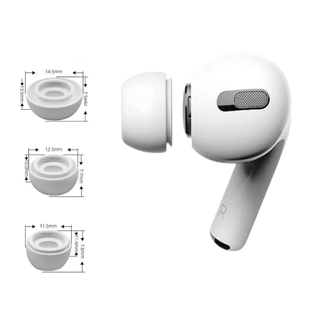 Tech-Protect Ear Tips náhradné štuple pre Apple AirPods Pro 1 / 2 3ks, čierne