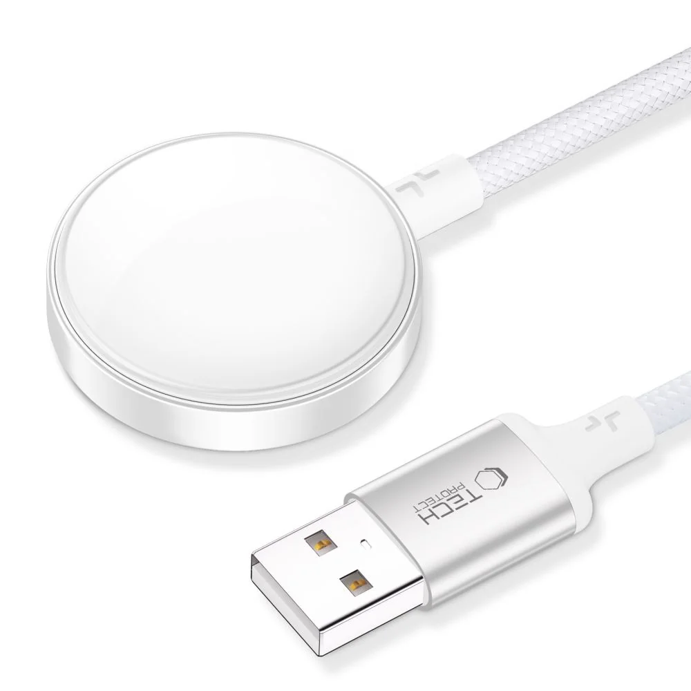 Tech-Protect MC02 magnetická nabíjačka na Apple Watch USB 1m, biela 