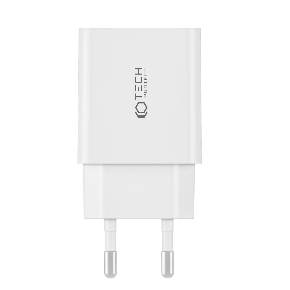 Tech-Protect 2-port sieťová nabíjačka USB / USB-C 30W QC, čierna 