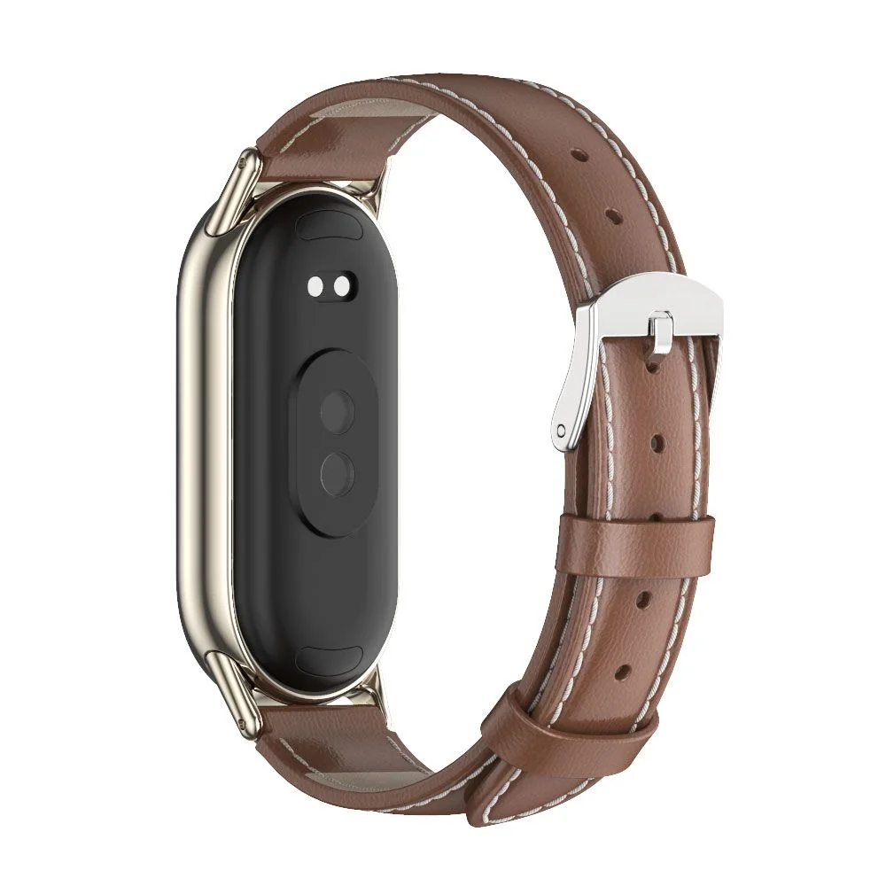 Tech-Protect Leatherfit remienok na Xiaomi Smart Band 8 / 9 brown