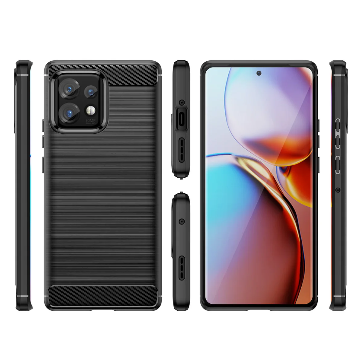 MG Carbon kryt na Motorola Moto X40 / X40 Pro čierny