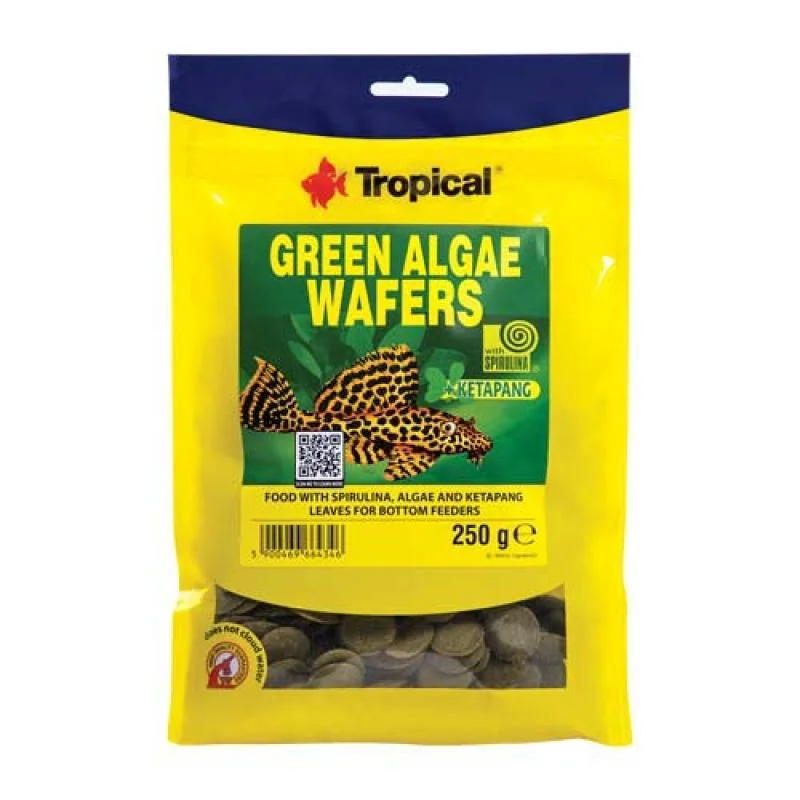 TROPICAL Green Algae Wafers 250g krmivo vo forme oblátok so spirulinou