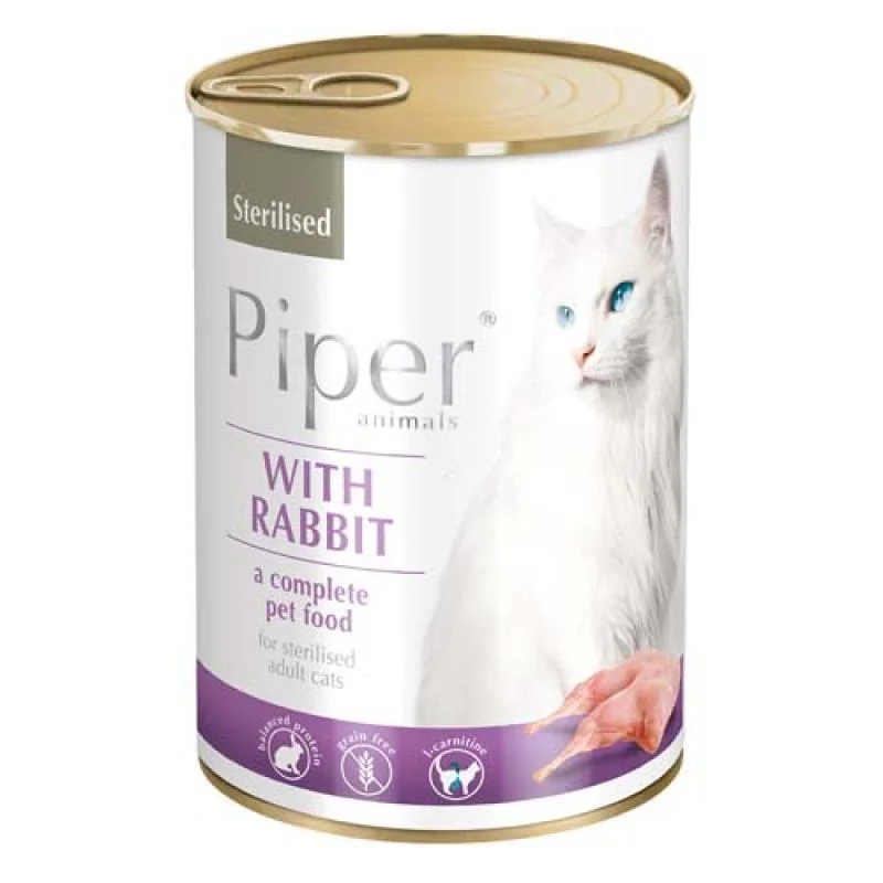 PIPER CAT STERILISED 400g králik konzerva pre sterilizované mačky