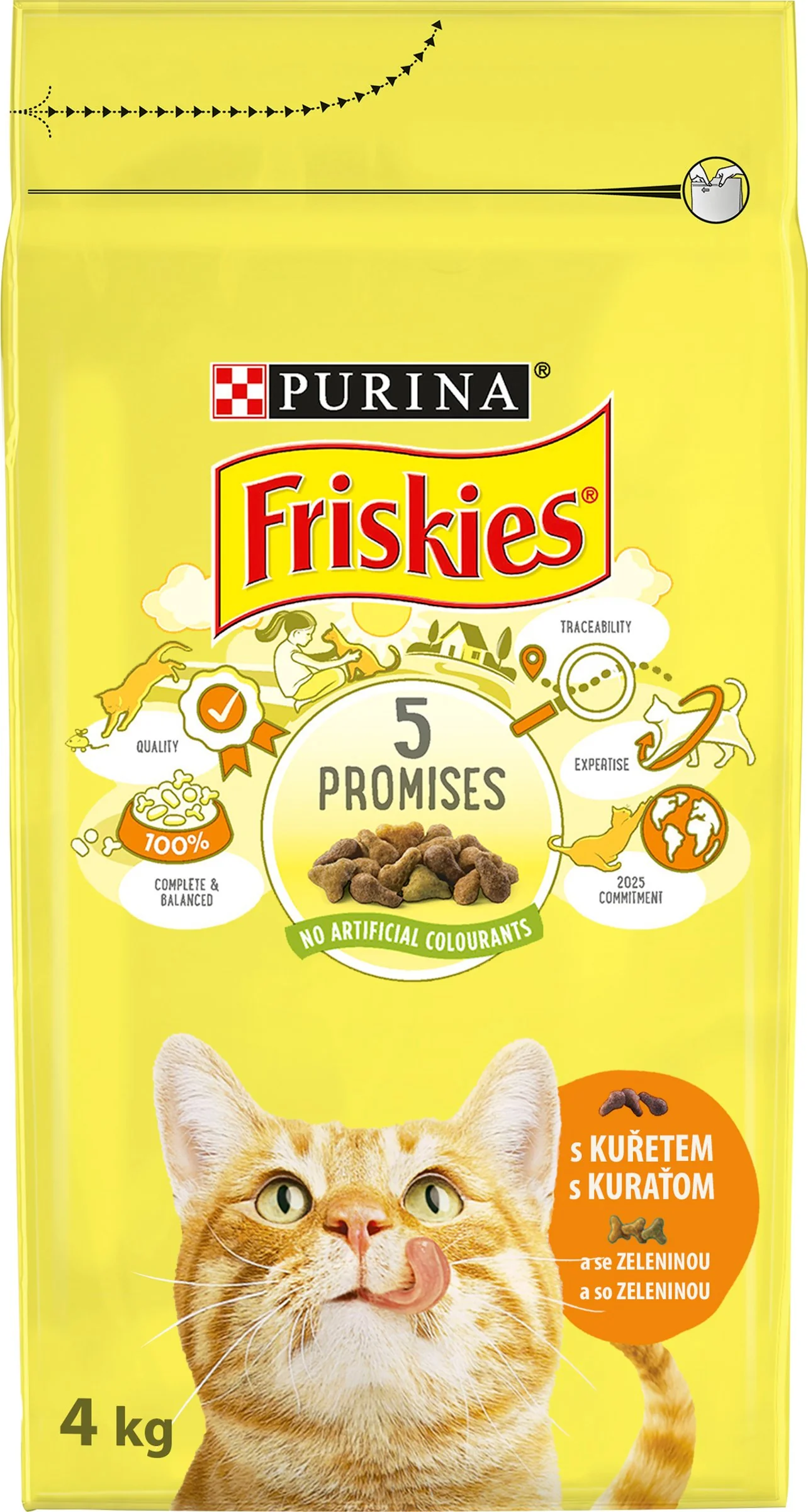 FRISKIES GM 1x4kg s kuraťom a pridanou zeleninou 1×4 kg, kompletné krmivo pre dospelé mačky