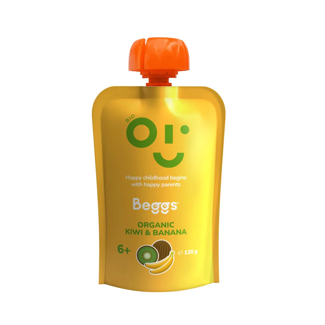 Beggs BIO Kiwi a banán 1×120 g, ovocný príkrm