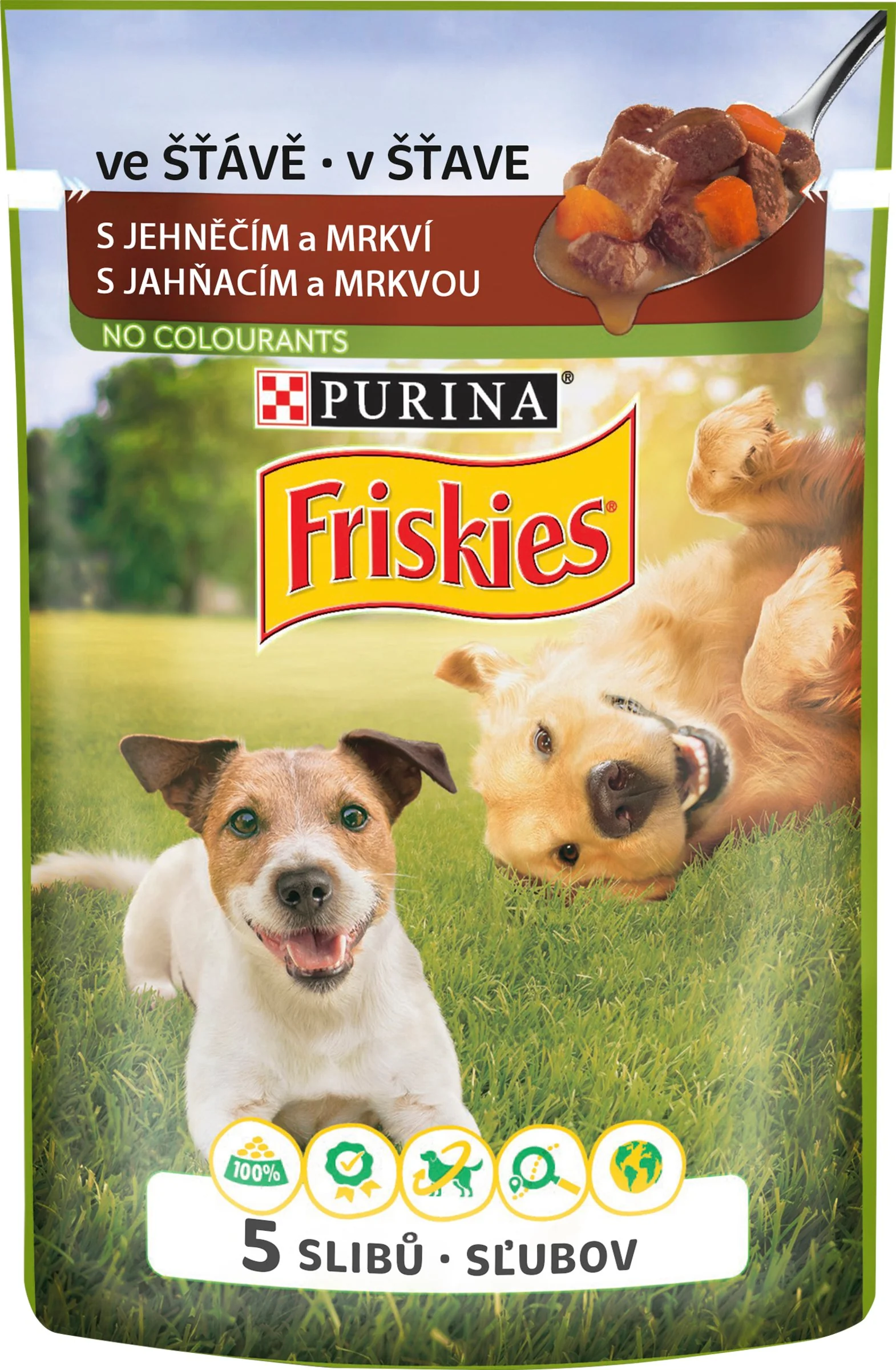 FRISKIES ADULT Dog 20x100g - s jahňacím a mrkvou v šťave