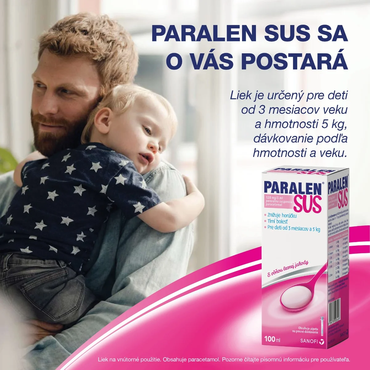 Paralen SUS pre deti suspenzia 100 ml 1×100 ml, liek