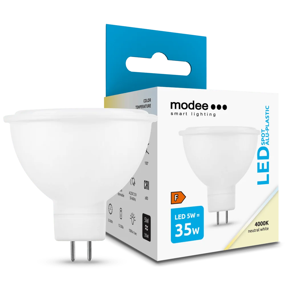 Modee Lighting LED Spot žiarovka 5W GU5.3 / MR16 neutrálna biela (ML-MR164000K5WN)